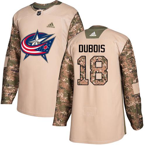 Adidas Columbus Blue Jackets #18 Pierre-Luc Dubois Camo Authentic 2017 Veterans Day Stitched Jersey Men's