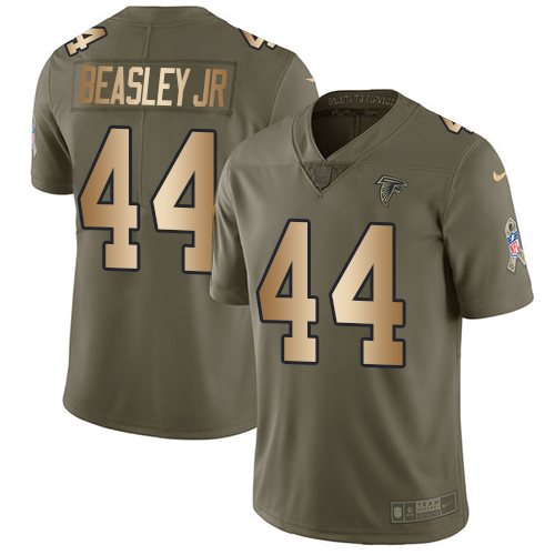 Atlanta Falcons #44 Vic Beasley Jr Olive/Gold Youth Stitched Limited 2017 Salute to Service Jersey Youth