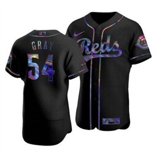 Cincinnati Cincinnati Reds #54 Sonny Gray Men's Iridescent Holographic Collection Jersey - Black Men's