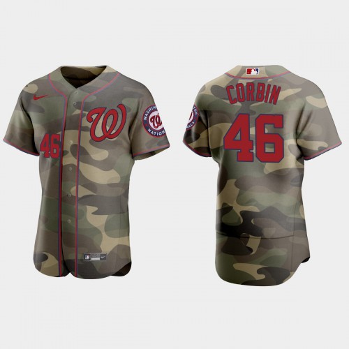 Washington Washington Nationals #46 Patrick Corbin Men's 2021 Armed Forces Day Authentic Jersey -Camo Men's