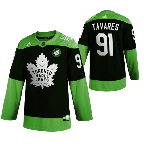 Toronto Maple Toronto Maple Leafs #91 John Tavares Men's Adidas Green Hockey Fight nCoV Limited Jersey Men's