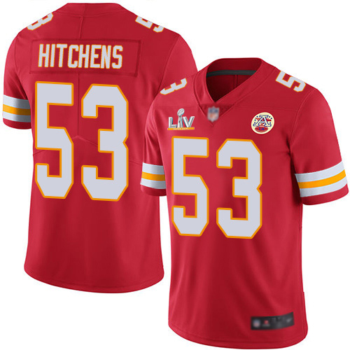 Kansas City Chiefs #53 Anthony Hitchens Red Team Color Men's Super Bowl LV Bound Stitched Vapor Untouchable Limited Jersey Men's