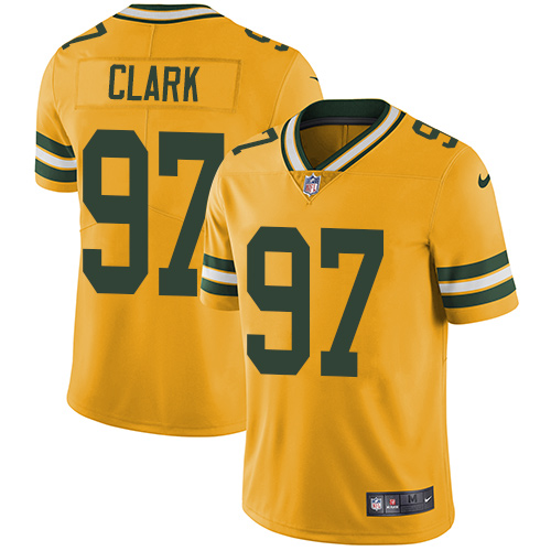 Green Bay Packers #97 Kenny Clark Yellow Youth Stitched Limited Rush Jersey Youth