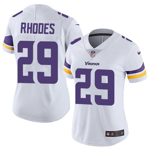 Minnesota Vikings #29 Xavier Rhodes White Women's Stitched Vapor Untouchable Limited Jersey Womens