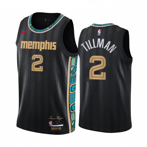 Memphis Grizzlies #2 Xavier Tillman Black Youth Swingman 2020-21 City Edition Jersey Youth