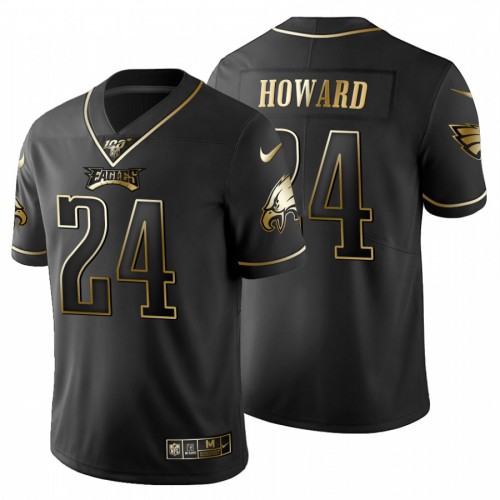 Philadelphia Philadelphia Eagles #24 Jordan Howard Men's Black Golden Limited 100 Jersey Men's