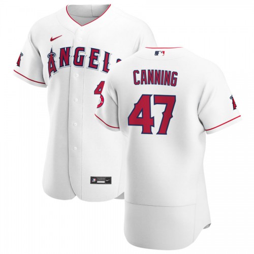 Los Angeles Los Angeles Angels #47 Griffin Canning Men's White Home 2020 Authentic Player Jersey Men's
