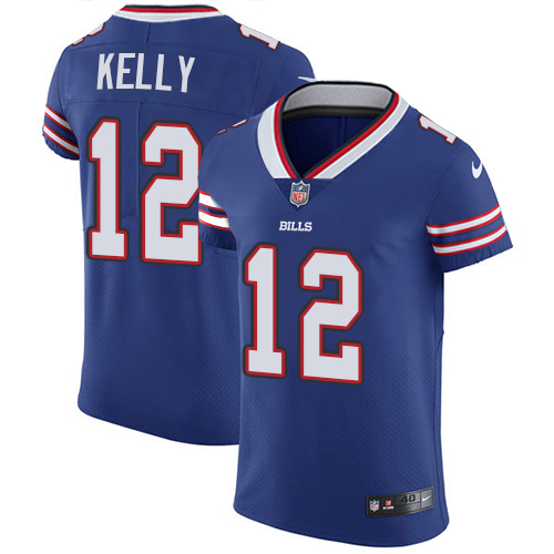 Bills #12 Jim Kelly Royal Blue Team Color Men's Stitched Vapor Untouchable Elite Jersey