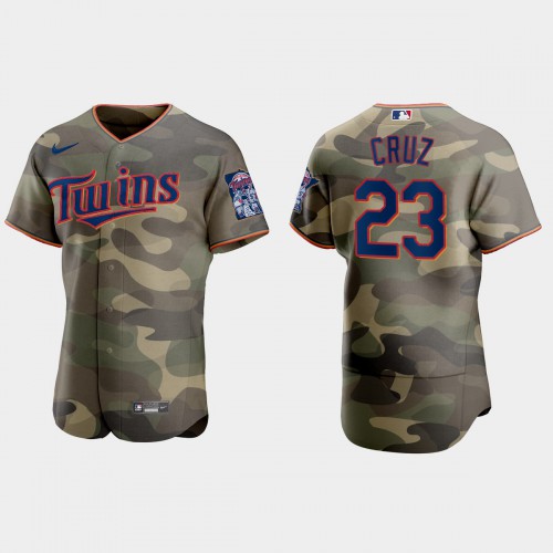 Minnesota Minnesota Twins #23 Nelson Cruz Men's 2021 Armed Forces Day Authentic Jersey -Camo Men's