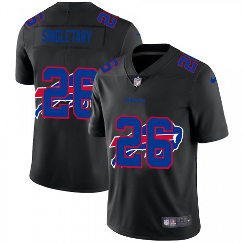 Buffalo Buffalo Bills #26 Devin Singletary Men's Team Logo Dual Overlap Limited Jersey Black Men's