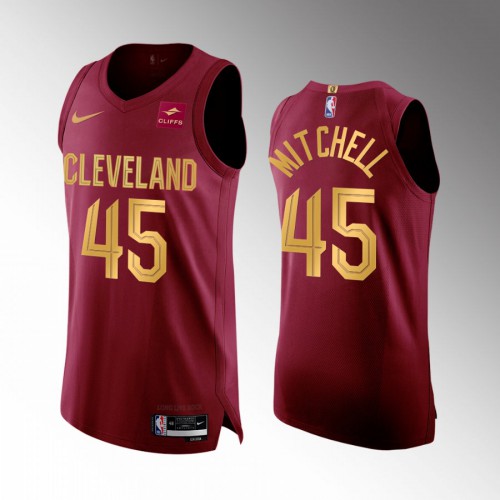 Cleveland Cleveland Cavaliers #45 Donovan Mitchell Mens Wine 2022-23 Icon Edition Jersey Mens