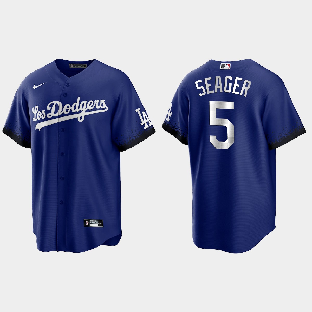 Los Angeles Dodgers #5 Corey Seager Men's 2021 City Connect Game Jersey Royal