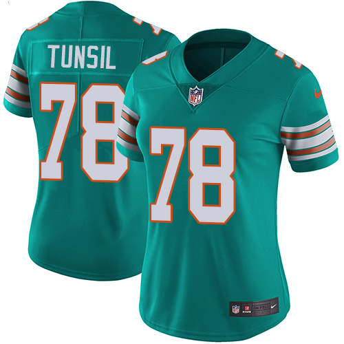 Miami Dolphins #78 Laremy Tunsil Aqua Green Alternate Women's Stitched Vapor Untouchable Limited Jersey Womens