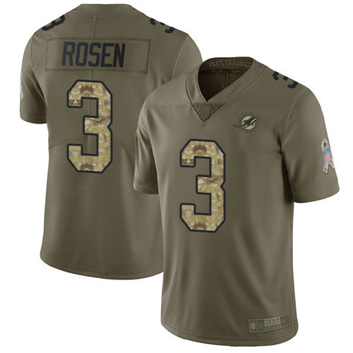 Miami Dolphins #3 Josh Rosen Olive/Camo Youth Stitched Limited 2017 Salute to Service Jersey Youth