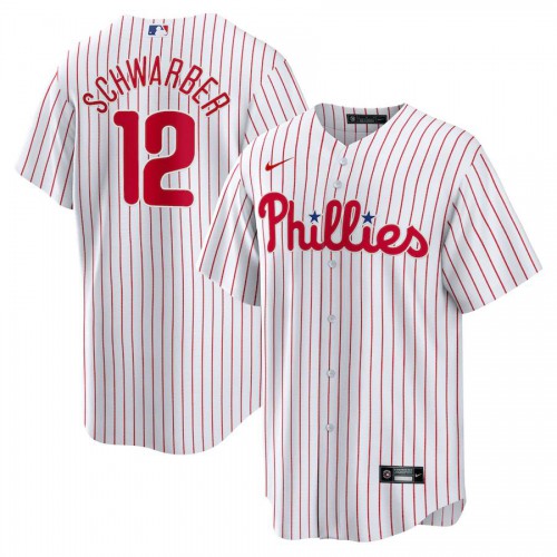 Philadelphia Philadelphia Phillies #12 Kyle Schwarber Replica Player Jersey - White Men's