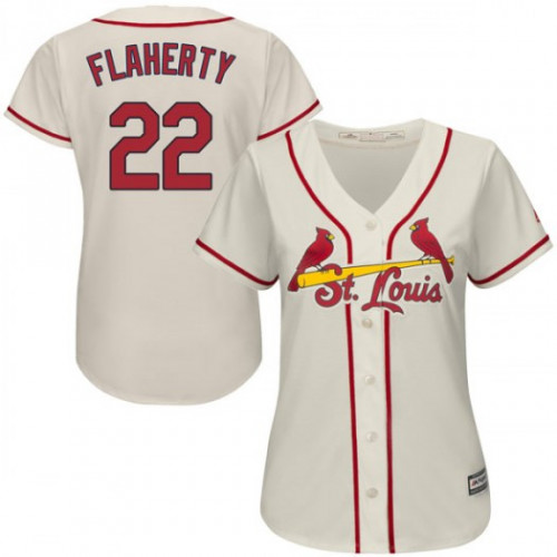 St.Louis Cardinals #22 Jack Flaherty Cream Alternate Women's Stitched Jersey Womens