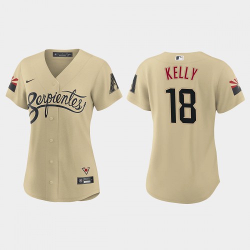 Arizona Arizona Diamondbacks #18 Carson Kelly Women's 2021 City Connect Jersey Gold Womens