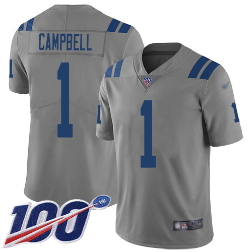 Colts #1 Parris Campbell Gray Men's Stitched Limited Inverted Legend 100th Season Jersey