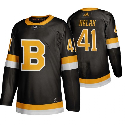 Adidas Boston Boston Bruins #41 Jaroslav Halak Black 2019-20 Authentic Third Stitched Jersey Men's