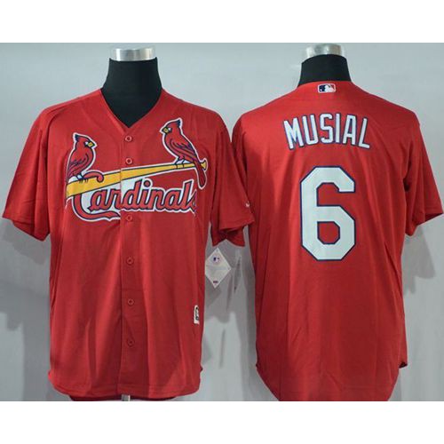 St.Louis Cardinals #6 Stan Musial Red New Cool Base Stitched Jersey Men's