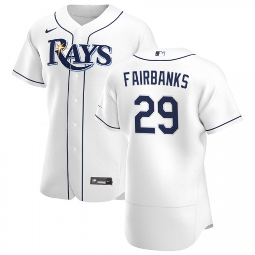 Tampa Bay Tampa Bay Rays #29 Pete Fairbanks Men's White Home 2020 Authentic Player Jersey Men's