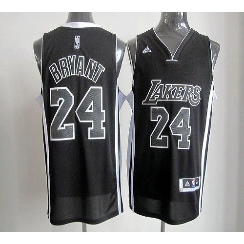 Los Angeles Lakers #24 Kobe Bryant Black/White Stitched Jersey Mens