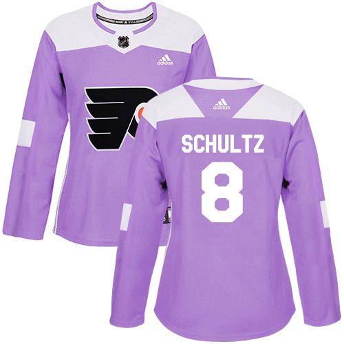 Adidas Philadelphia Flyers #8 Dave Schultz Purple Authentic Fights Cancer Women's Stitched Jersey Womens