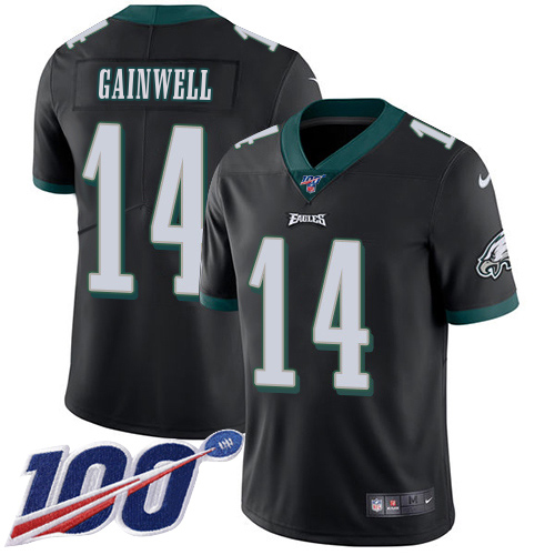 Eagles #14 Kenneth Gainwell Black Alternate Men's Stitched 100th Season Vapor Untouchable Limited Jersey