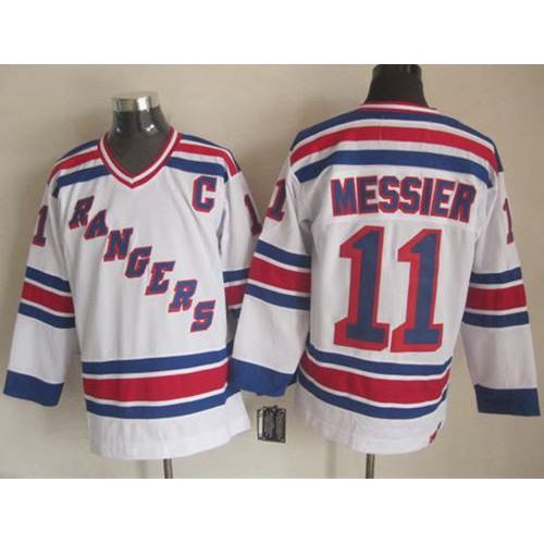 New York Rangers #11 Mark Messier White CCM Throwback Stitched Jersey Men's