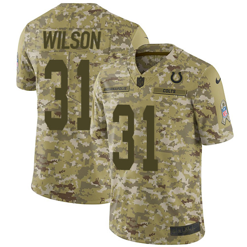 Indianapolis Colts #31 Quincy Wilson Camo Youth Stitched Limited 2018 Salute to Service Jersey Youth