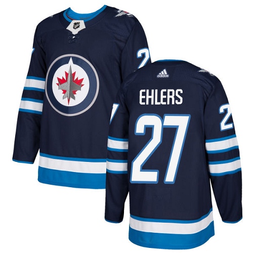 Adidas Winnipeg Jets #27 Nikolaj Ehlers Navy Blue Home Authentic Stitched Jersey Men's