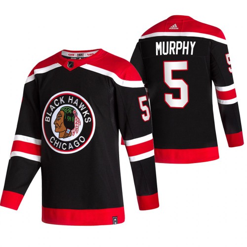 Chicago Chicago Blackhawks #5 Connor Murphy Black Men's Adidas 2020-21 Reverse Retro Alternate Jersey Men's