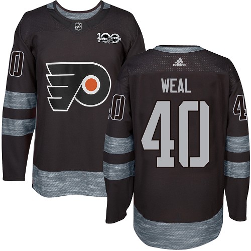Adidas Philadelphia Flyers #40 Jordan Weal Black 1917-2017 100th Anniversary Stitched Jersey Men's