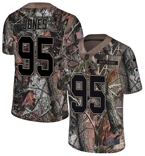 Chiefs #95 Chris Jones Camo Men's Stitched Limited Rush Realtree Jersey