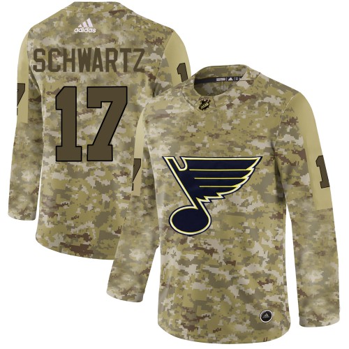 Adidas St. Louis Blues #17 Jaden Schwartz Camo Authentic Stitched Jersey Men's