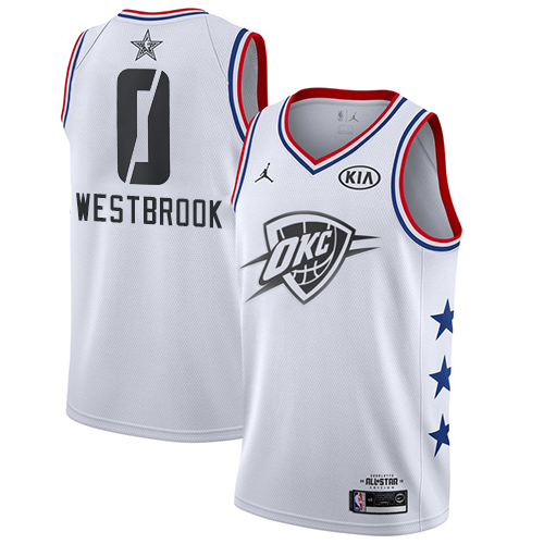 Oklahoma City Thunder #0 Russell Westbrook White Youth Jordan Swingman 2019 All-Star Game Jersey Youth