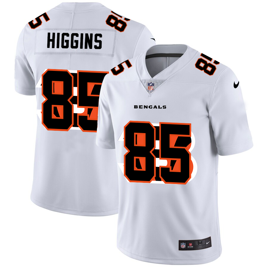 Cincinnati Bengals #85 Tee Higgins White Men's Team Logo Dual Overlap Limited Jersey