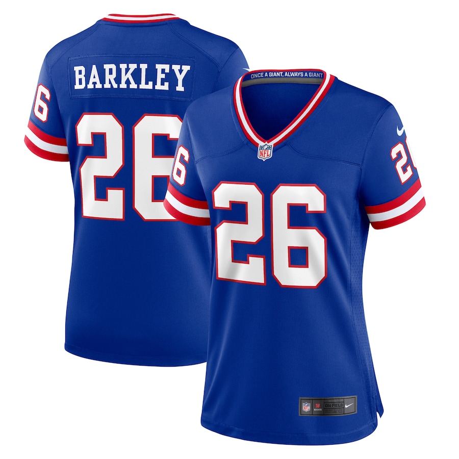 New York Giants #26 Saquon Barkley Royal Women's Classic Player Game Jersey