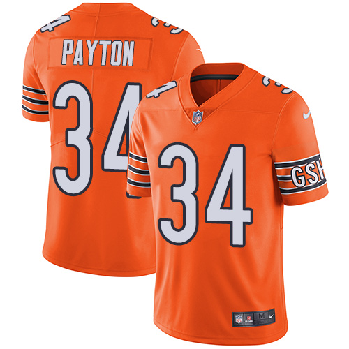 Bears #34 Walter Payton Orange Men's Stitched Limited Rush Jersey