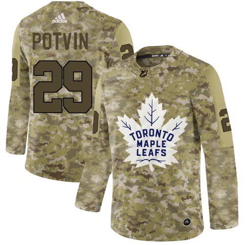 Adidas Maple Toronto Maple Leafs #29 Felix Potvin Camo Authentic Stitched Jersey Men's