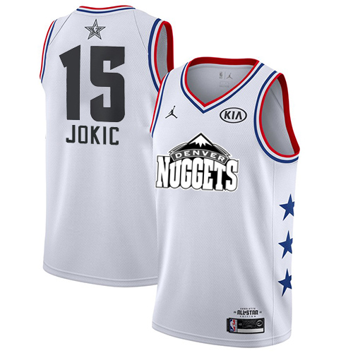 Denver Nuggets #15 Nikola Jokic White Jordan Swingman 2019 All-Star Game Jersey Mens