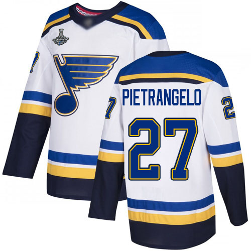 Adidas St. Louis Blues #27 Alex Pietrangelo White Road Authentic Stanley Cup Champions Stitched Jersey Men's