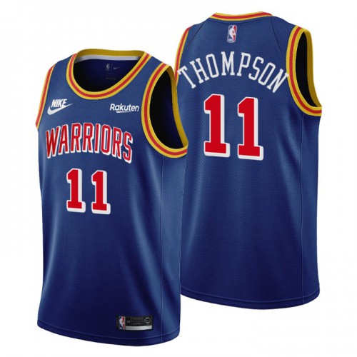 Golden State Golden State Warriors #11 Klay Thompson Youth Releases Classic Edition 75th Anniversary Jersey Blue Youth