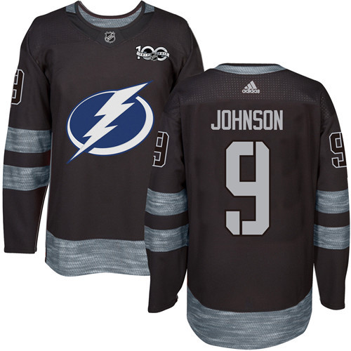 Adidas Tampa Bay Lightning #9 Tyler Johnson Black 1917-2017 100th Anniversary Stitched Jersey Men's
