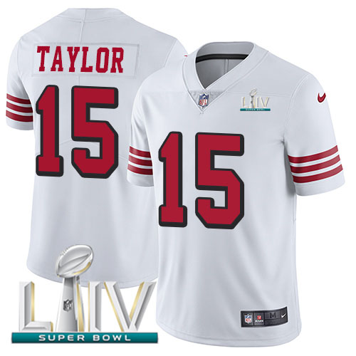 San Francisco 49ers #15 Trent Taylor White Super Bowl LIV 2020 Rush Youth Stitched Vapor Untouchable Limited Jersey Youth