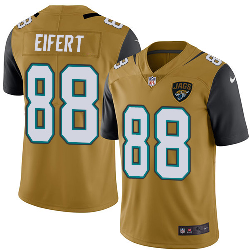 Jacksonville Jaguars #88 Tyler Eifert Gold Youth Stitched Limited Rush Jersey Youth