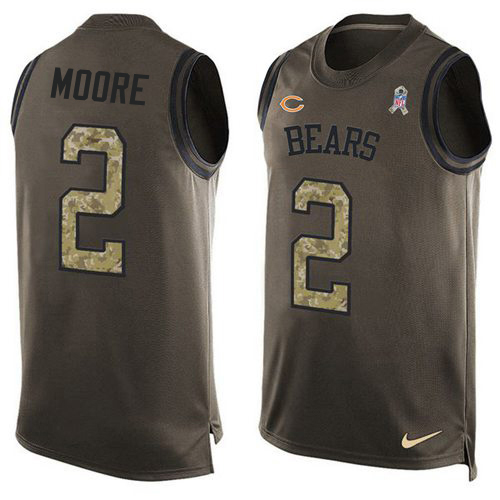 Bears #2 D.J. Moore Green Men's Stitched Limited Salute To Service Tank Top Jersey