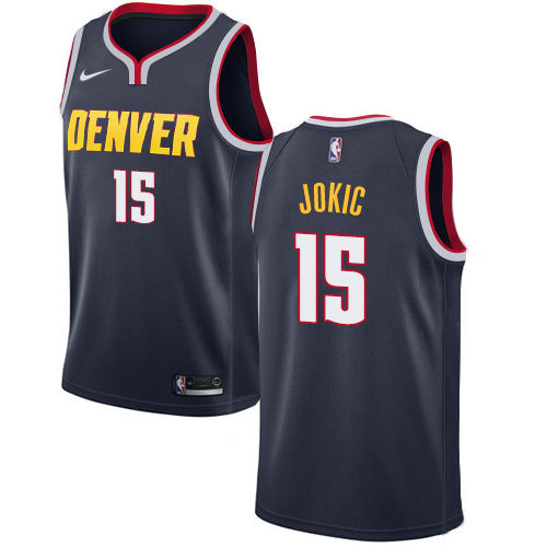 Denver Nuggets #15 Nikola Jokic Navy Youth Swingman Icon Edition Jersey Youth