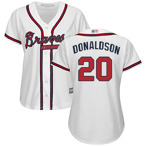 Atlanta Braves #20 Josh Donaldson White Home Women's Stitched Jersey Womens