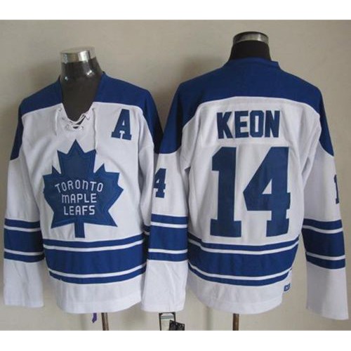 Maple Toronto Maple Leafs #14 Dave Keon White CCM Throwback Third Stitched Jersey Men's